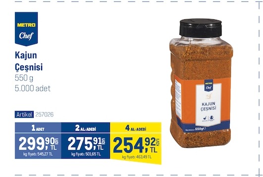 Metro Chef Kajun Çesnisi 550G