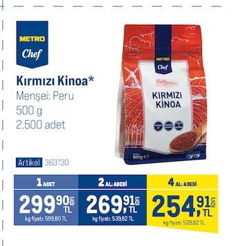 Metro Chef Kirmizi Kinoa 500 G