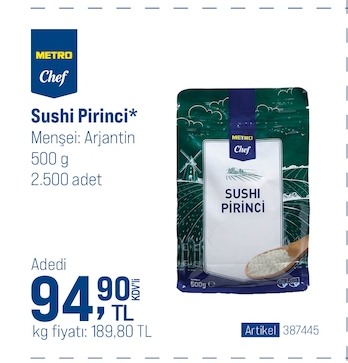 Metro Chef Sushi Pirinci 500G