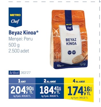 Metro Chef Beyaz Kinoa 500G