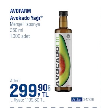 Avofarm Avokado Yağı 250Ml