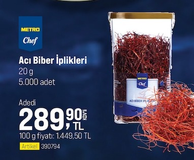 Metro Chef Acı Biber İplikleri 20G