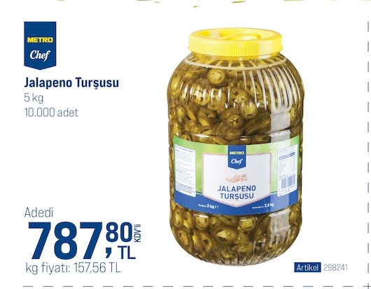 Metro Chef Jalapeno Turşusu 5 Kg