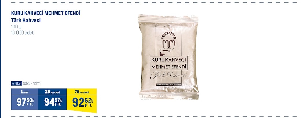 Kuru Kahveci Mehmet Efendi Türk Kahvesi 100G