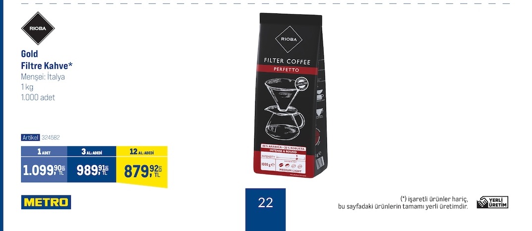 Rioba Gold Filtre Kahve 1Kg