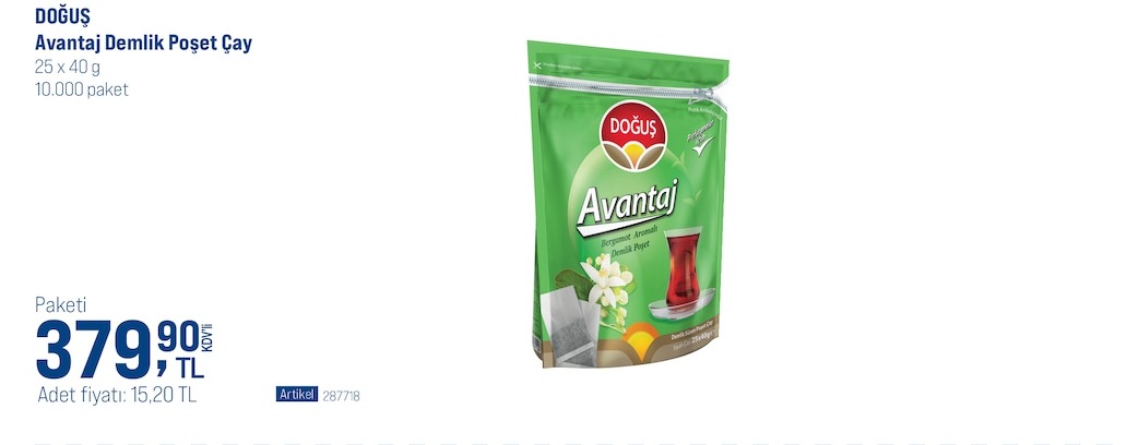 Doğuş Avantaj Demlik Poşet Çay 25X40G
