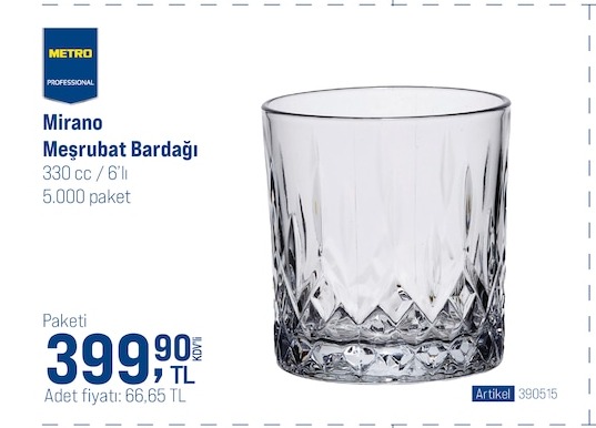 Metro Professional Mirano Meşrubat Bardağı 330Cc 6'Lı