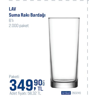 Lav Suma Rakı Bardağı 6'Lı