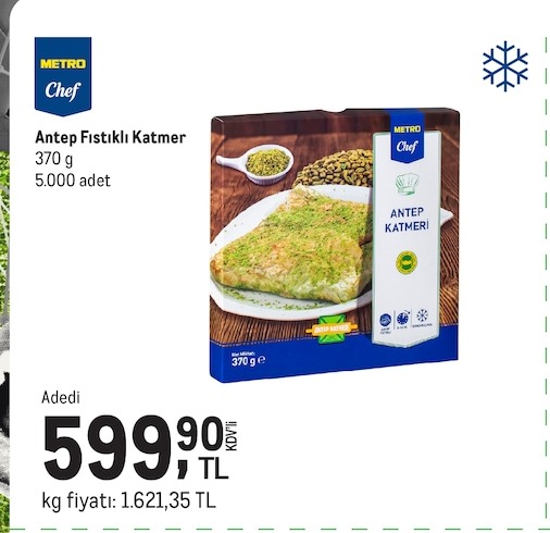 Metro Chef Antep Fıstıklı Katmer 370 G