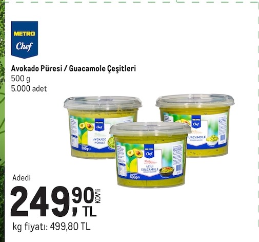 Metro Chef Avokado Püresi Guacamole Çeşitleri 500G