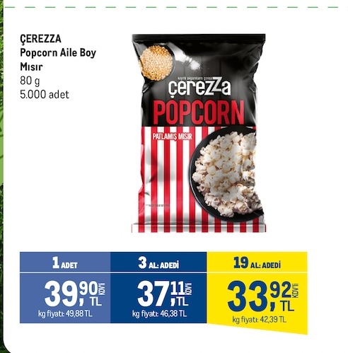 Cerezza Popcorn Aile Boy Mısır 80G