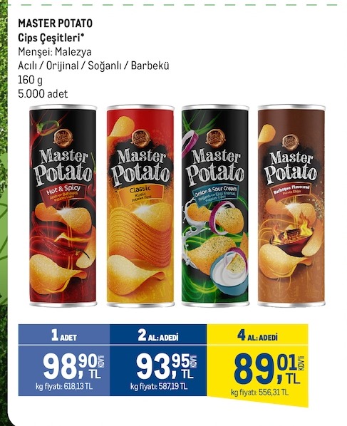 Master Potato Cips Çeşitleri 160G