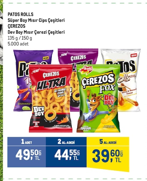 Patos Rolls Süper Boy Mısır Cips Çeşitleri Çerezos Dev Boy Mısır Çerezi Çeşitleri 135G / 150G