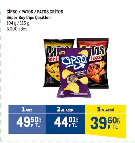 Cipso / Patos / Patos Critos Süper Boy Cips Çeşitleri 104G / 115G