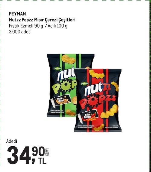 Peyman Nutzz Popzz Mısır Çerezi Çeşitleri 90G