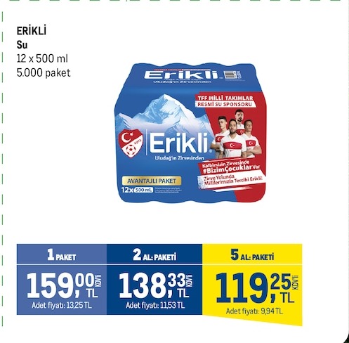 Erikli Su 12X500 Ml