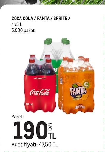 Coca Cola Fanta Sprite 4X1 L
