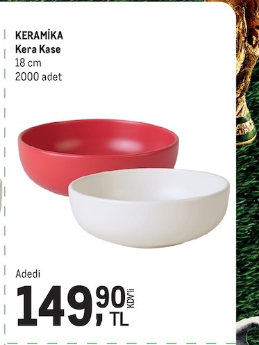 Keramika Kera Kase 18 Cm 2000 Adet