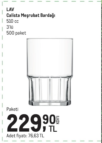 Lav Calista Meşrubat Bardağı 510Cc 3'Lü