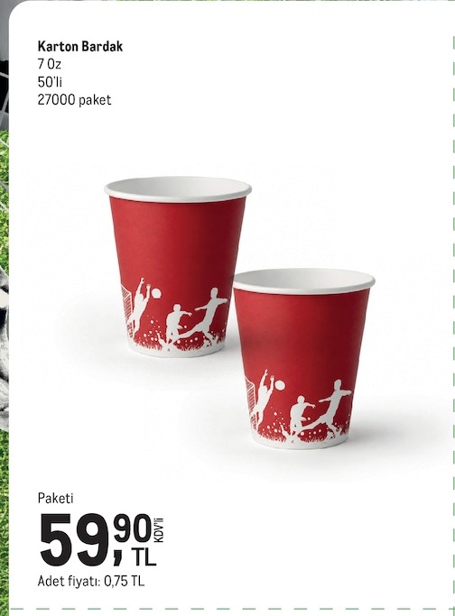 Karton Bardak 7 Oz 50'Li 27000 Paket