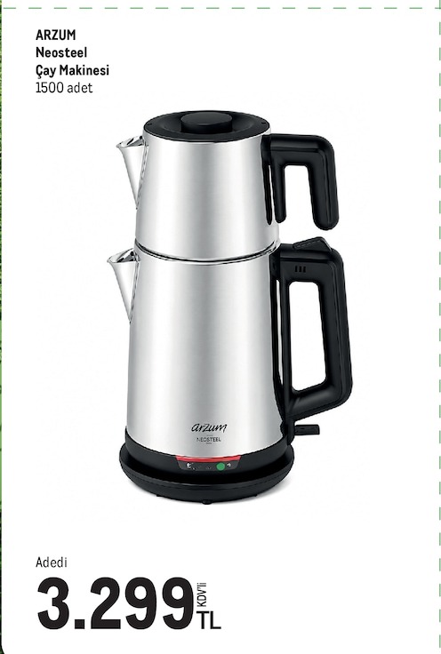 Arzum Neosteel Çay Makinesi 1500 Adet