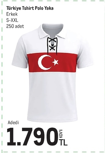 Türkiye Tshirt Polo Yaka Erkek S-Xxl 250 Adet