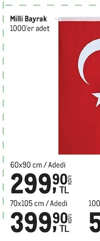 Milli Bayrak 1000'Er Adet