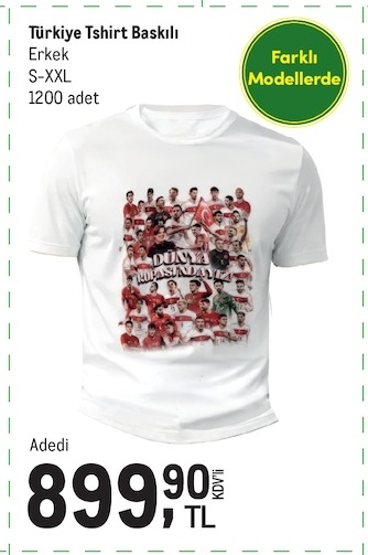 Turkiye Tshirt Baskılı Erkek S-Xxl 1200 Adet