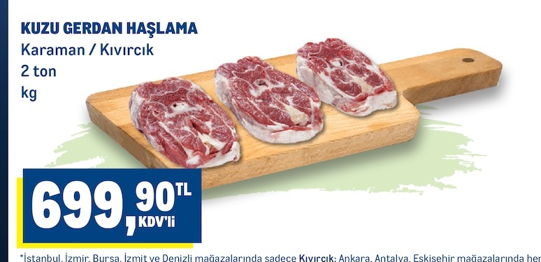 Kuzu Gerdan Haşlama Karaman / Kıvırcık 2 Kg