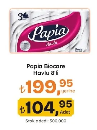 Papia Biocare Havlu 8'Li
