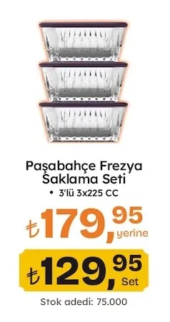 Paşabahçe Frezya Saklama Seti 3'Lü 3X225 Cc