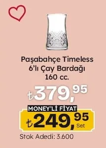 Paşabahçe Timeless 6'Lı Çay Bardağı 160 Cc.