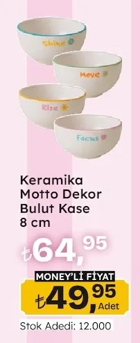 Keramika Motto Dekor Bulut Kase 8 Cm