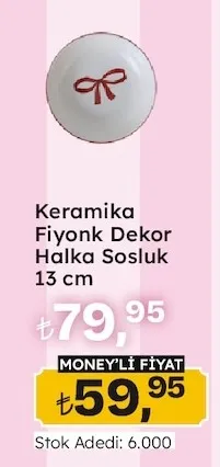 Keramika Fiyonk Dekor Halka Sosluk 13 Cm