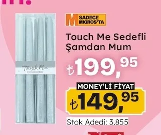 Touch Me Sedefli Şamdan Mum
