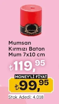 Mumsan Kırmızı Baton Mum 7X10 Cm
