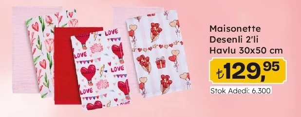 Maisonette Desenli 2'Li Havlu 30X50 Cm