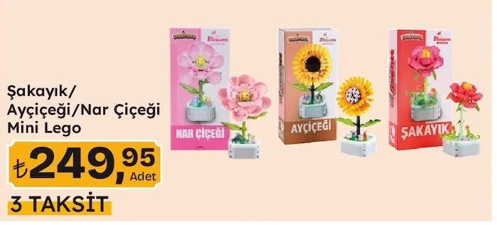Şakayık/ Ayçiçeği/Nar Çiçeği Mini Lego