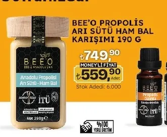 Bee'O Propolis Arı Sütü Ham Bal Karışımı 190 G