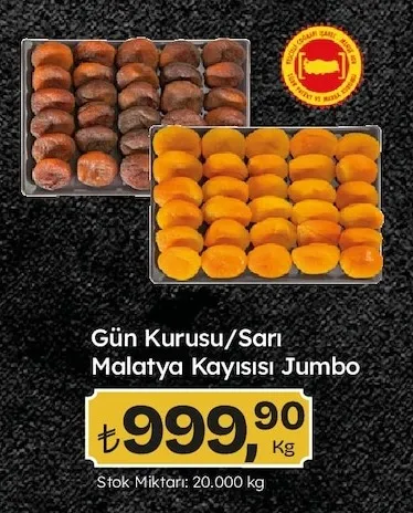 Gün Kurusu/Sarı Malatya Kayısısı Jumbo