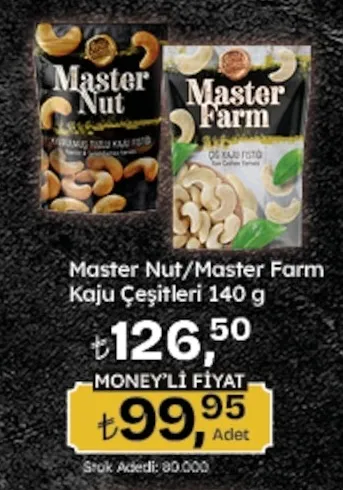Master Nut/Master Farm Kaju Çeşitleri 140 G