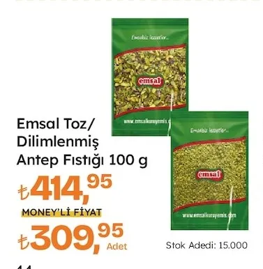 Emsal Toz/ Dilimlenmiş Antep Fıstığı 100 G