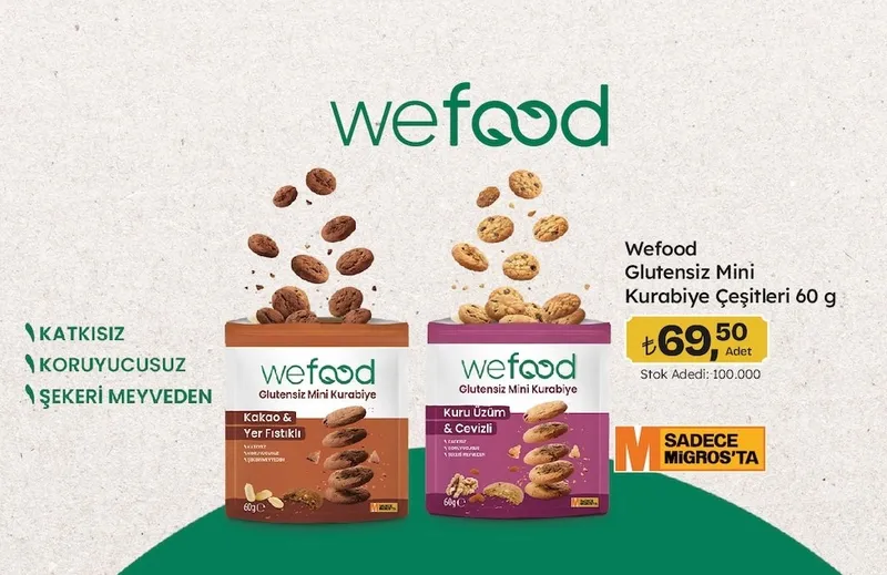Wefood Glutensiz Mini Kurabiye Çeşitleri 60 G