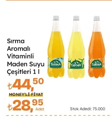 Sırma Aromalı Vitaminli Maden Suyu Çeşitleri 1 L