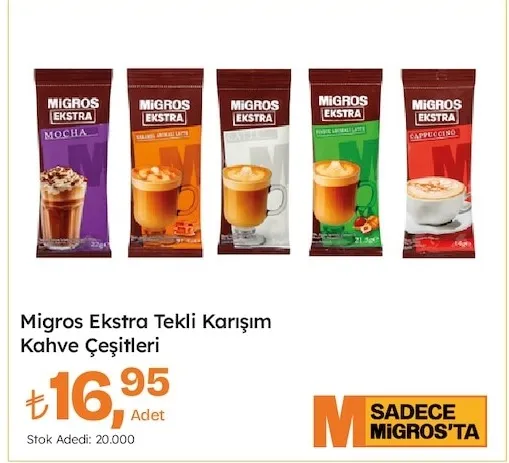 Migros Ekstra Tekli Karışım Kahve Çeşitleri