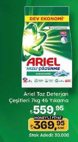 Ariel Toz Deterjan Çeşitleri 7Kg 46 Yıkama