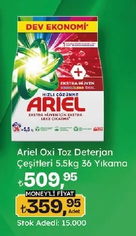 Ariel Oxi Toz Deterjan Çeşitleri 5.5Kg 36 Yıkama