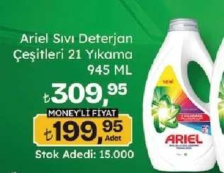 Ariel Sıvı Deterjan Çeşitleri 21 Yıkama 945 Ml