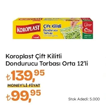 Koroplast Çift Kilitli Dondurucu Torbası Orta 12'Li
