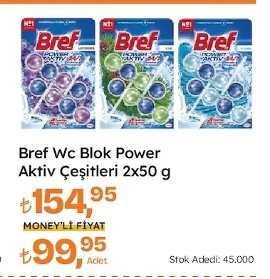 Bref Wc Blok Power Aktiv Çeşitleri 2X50 G